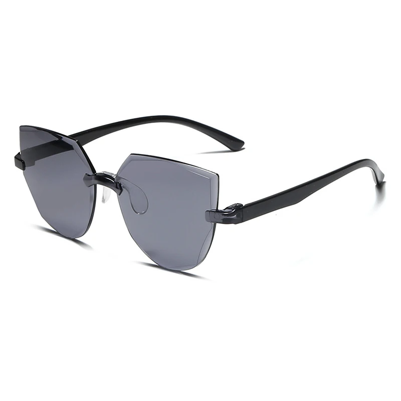 

Frameless One-piece Jelly Transparent Sunglasses European and American Candy-colored Cat Eye Integrated Ocean Sunglasses