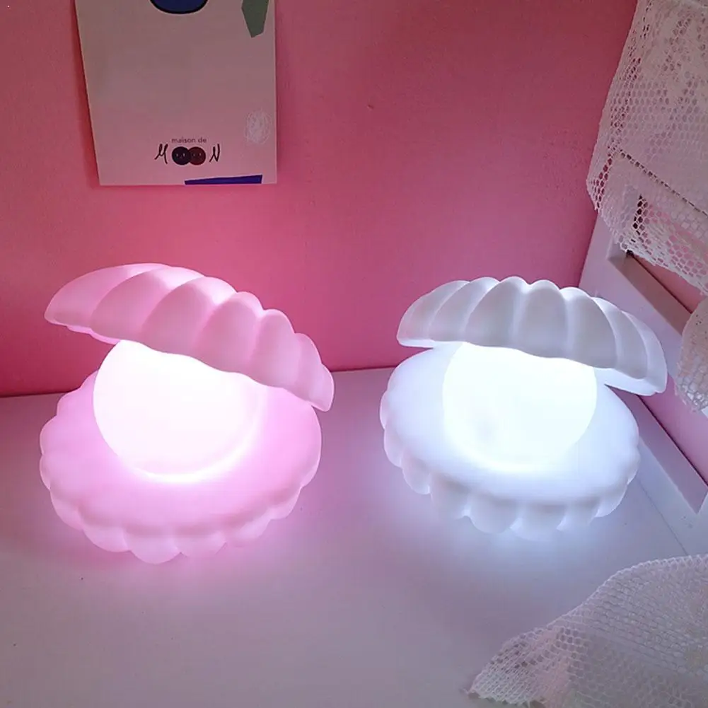 

Ceramic Shell Pearl Night Light, Used For Bedside Gifts Decoration Home Holiday P3Z6