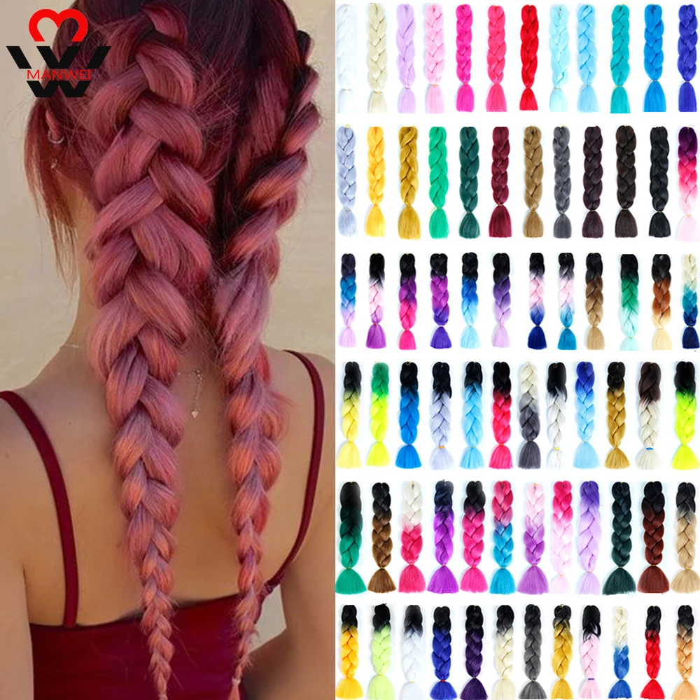 Manweibrbraid волосы 24 дюйма Джамбо косички 100 искусственные для наращивания с эффектом