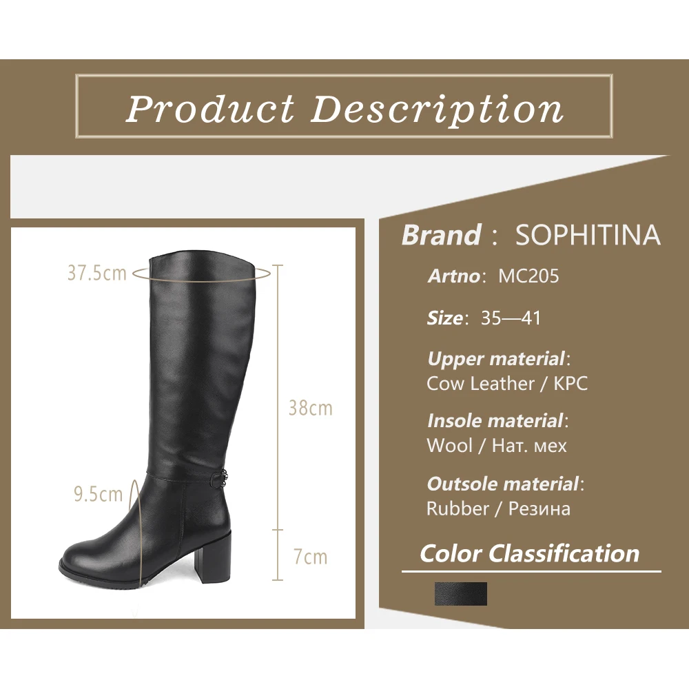 SOPHITINA/модные ботинки Однотонные очаровательные удобные теплые сапоги до колена