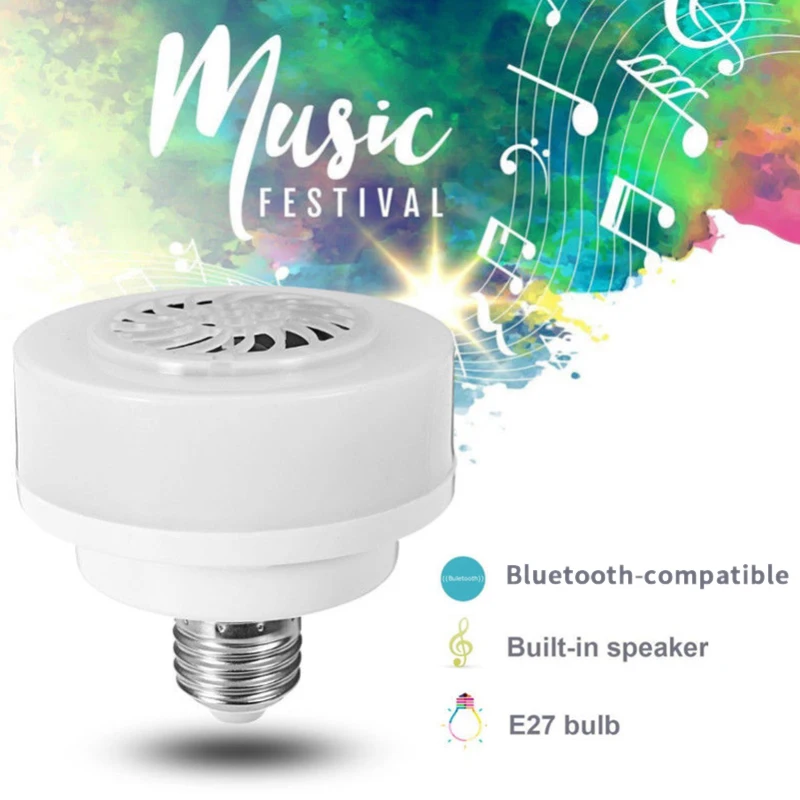

Светодиодсветодиодный музыкальная лампа, беспроводной домашний громкий динамик, колонка E27 RGB, управление музыкой на телефоне, игровая ламп...