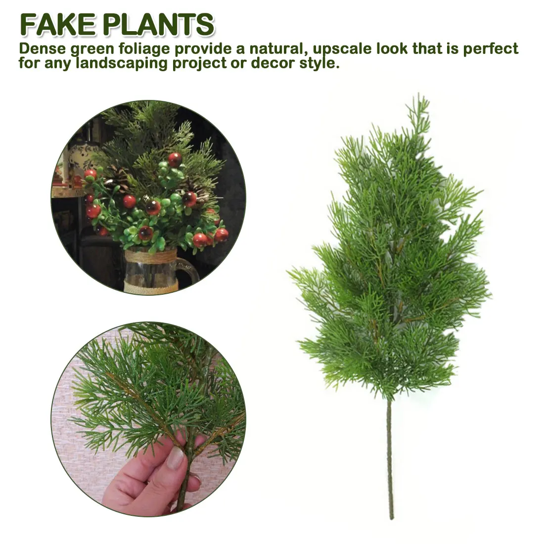 Искусственные зеленые листья кипарисов сосновые игольчатые ветки искусственные