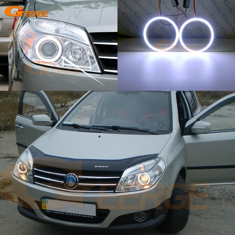 Отличный ультра яркий COB комплект светодиодов глаза ангела halo Кольца для Geely MK Cross