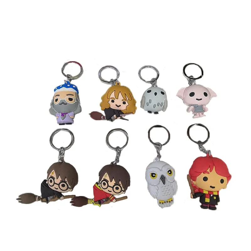 3D брелок из ПВХ &quotГарри Поттер&quot игрушки Hedwig Добби Гарри Гермиона Сова Рон