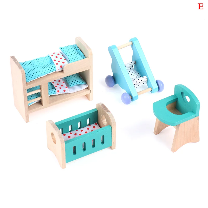 

Educational Doll Furniture Wooden Furniture For Dolls House Dollhouse Miniature 1:12 Dolls For Kids Toys