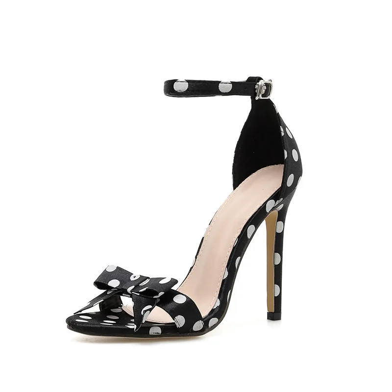 

35-42 big size red wave point bow super beautiful high heel sandals