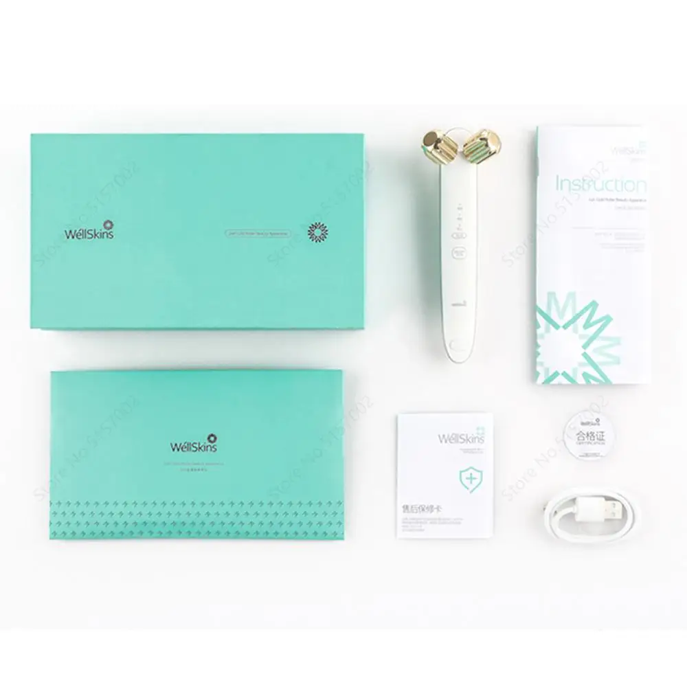 

Wellskins Roller Facial Lifting Beauty Instrument Micro Current Tightens Skin Body Massager Face Thin Lift Relax Slimming Tools