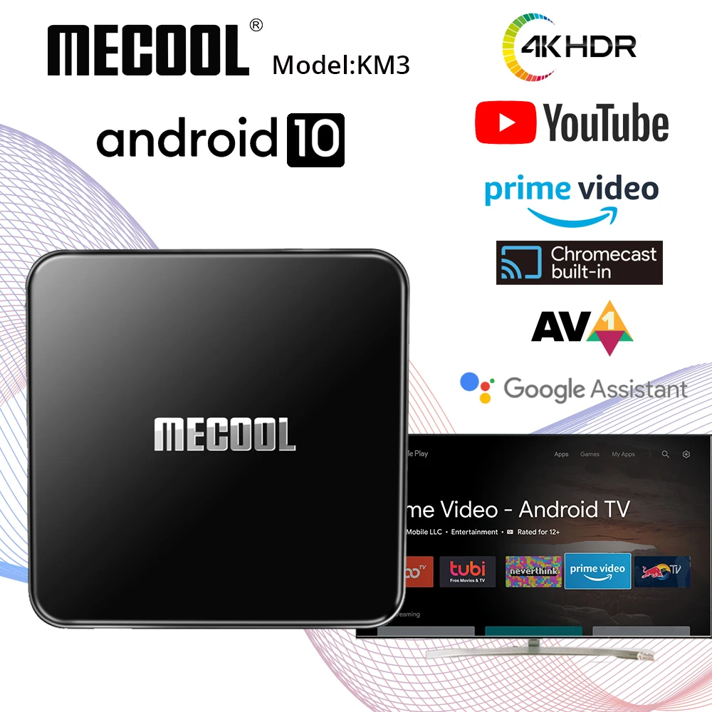 Приставка Смарт ТВ MECOOL KM3 Android 2021 4 + 64 ГБ Amlogic S905X2 4K HD|ТВ-приставки и медиаплееры| |