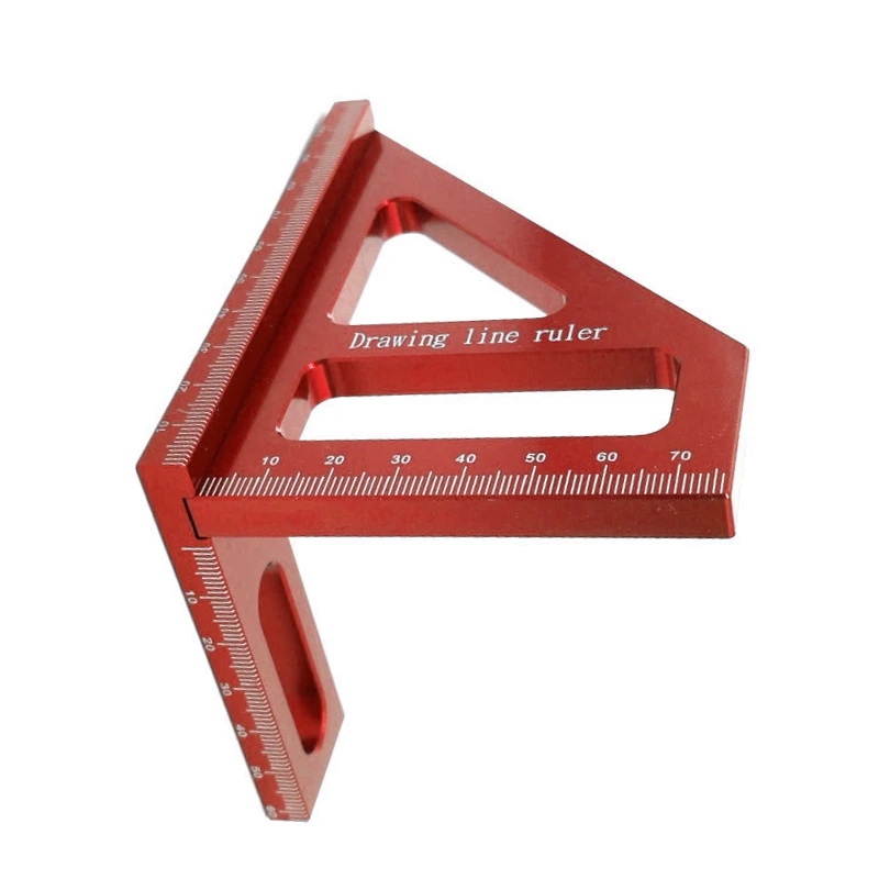 

Woodworking Square Protractor Aluminum Alloy Triple-cornered Ruler Layout Measuring Tool for Engineer Carpenter