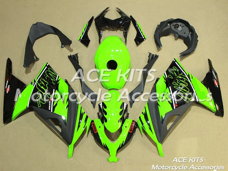 

Новый ABS обтекатель мотоцикла для Kawasaki Ninja300 2013-2017 впрыска кузова изумительный зеленый черный + бак ACE № 818