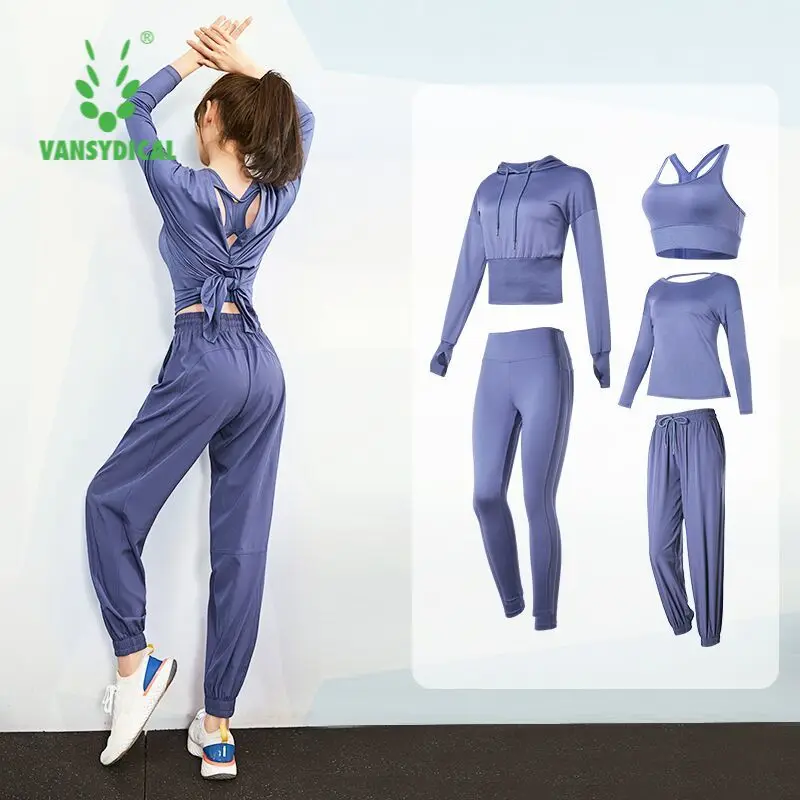 Женский компрессионный спортивный костюм для йоги VANSYDICAL 5 шт. | Спорт и