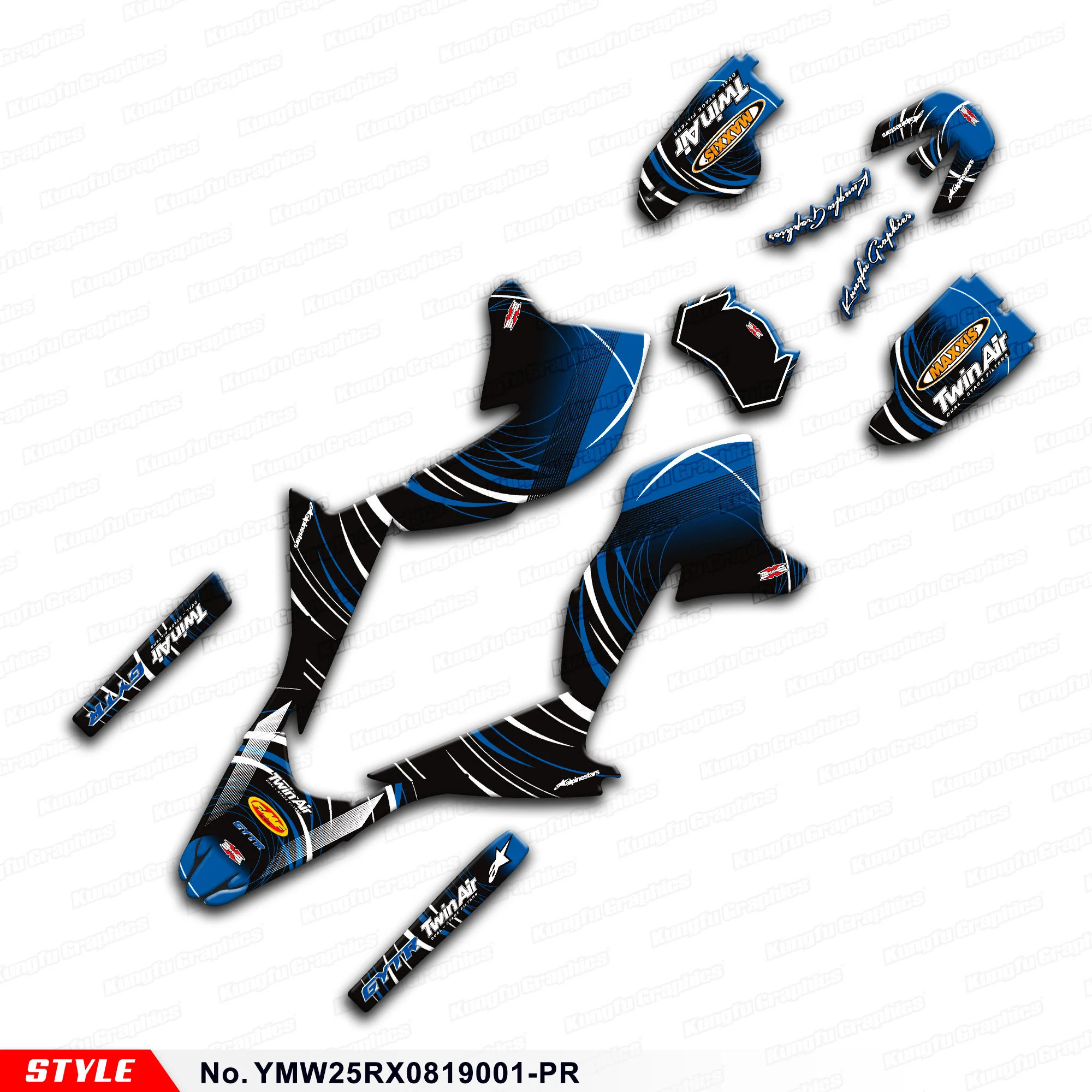 Aftermarket Байк Стикеры комплект для WR250X WR250R 2008 2009 2010 2011 2012 2013 2014 2015 до 2020 Стиль нет.
