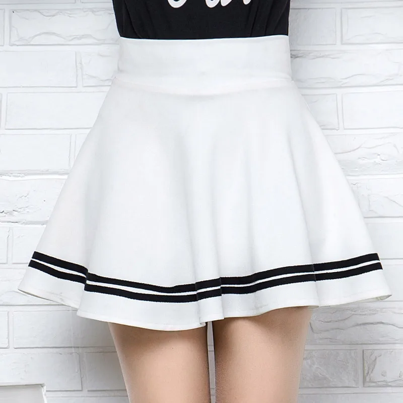

Mini Skirt High Waist Midi Pleated Fashion Summer Women Folds Sexy Elegant Print Black Korean Preppy Style Femme Mini Skirts