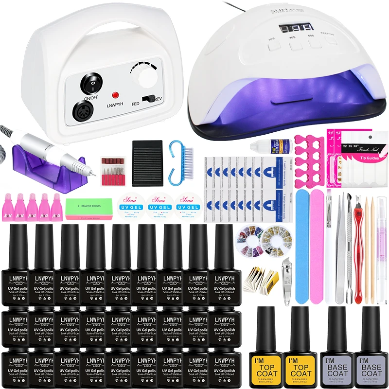 Набор для ногтей электрическая машинка маникюра лампа Dryer10/18/27 шт набор гель
