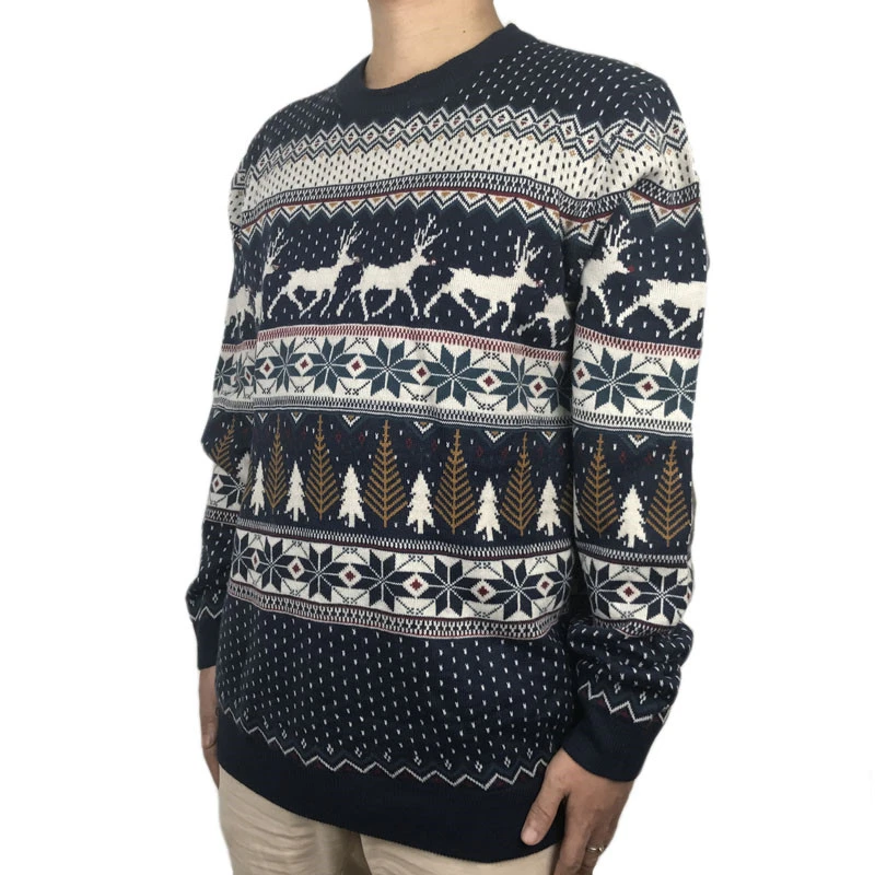 Funny Knitted Reindeer Light Up Ugly Christmas Sweater for Men and Women Hilarious Mens LED Ugly Xmas Sweaters Pullover Jumper