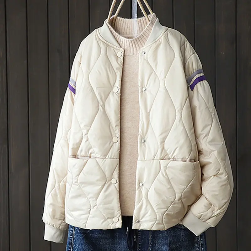 Women's Thin Short Filling Cotton Jacket Spring And Autumn  Casual Style Woman Parkas Female Tops