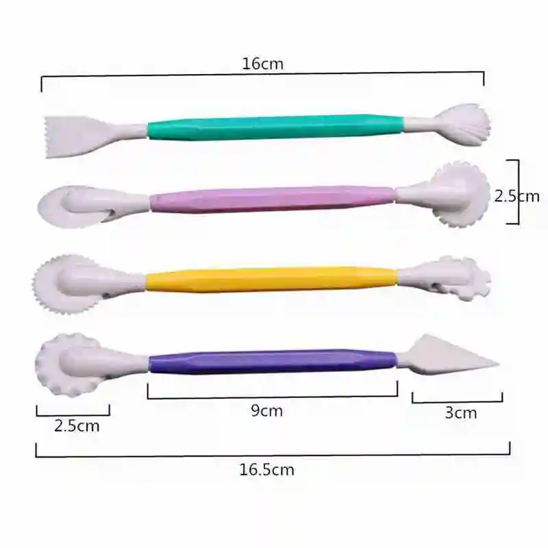 

4 PCS Cake Sculpting Carving Baking Pastry Tools Modelling Fruit Fondant Engraving Decorating Tools Set Tools Cake K9U7