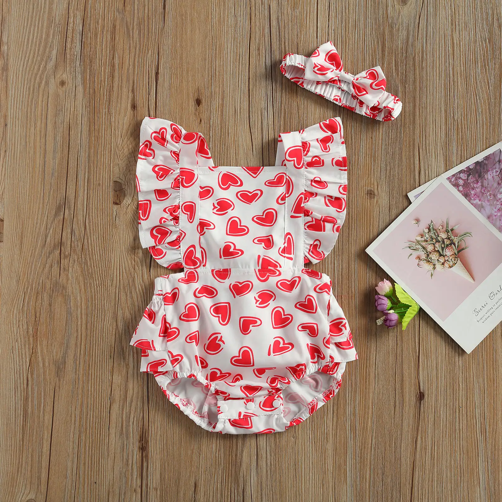 

Valentines Days Infant Baby Girls Clothes Bodysuits One Piece LOVE Heart Print Lovely Jumpsuits