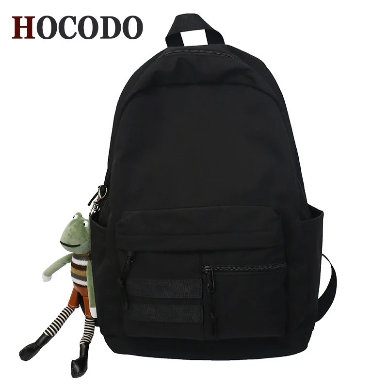 

Fashion Men Backpack Unisex Laptop Schoolbag Waterproof Nylon Casual Travel Backpack Solid Color College Student Bag 2021