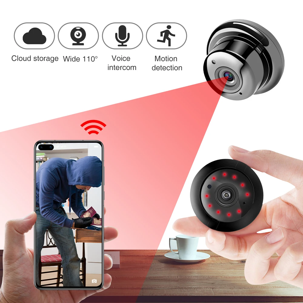 Podofo 1080P Беспроводная мини WiFi камера домашняя Камера Безопасности IP CCTV Наблюдение