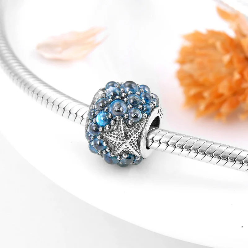 Аутентичные бусины из стерлингового серебра 925 Подвески в виде морской звезды