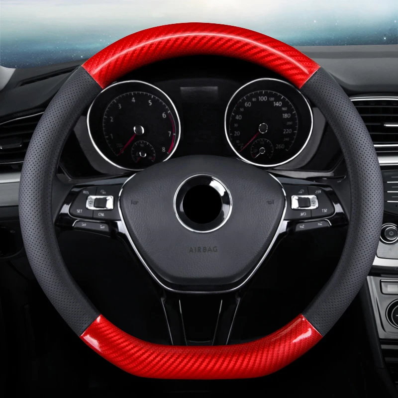 Крышка рулевого колеса из натуральной кожи для VW Touran Golf GTI Polo Sedan Passat Santana Jetta Tiguan Gol