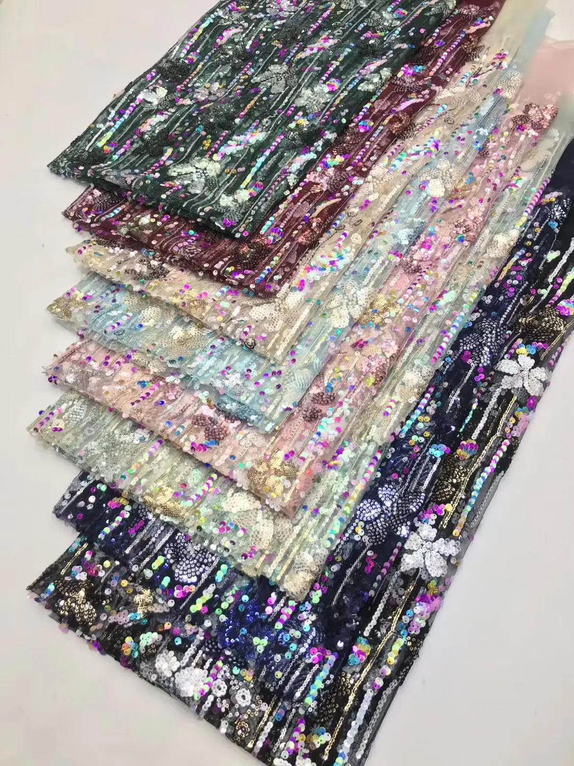 

(5yards/pc) newest arrival African sequins net lace navy blue French lace fabric with embroidery for party dress FJY251