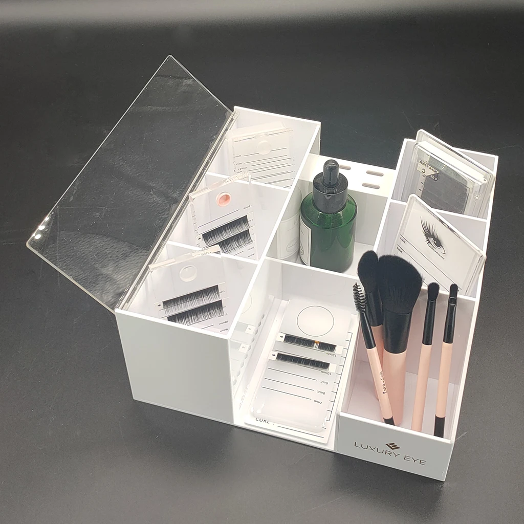 

Acrylic Cosmetic Makeup Display Organizer Eyelash Extension Tools Storage Box