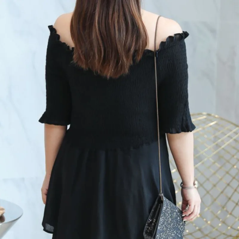 Шифоновое длинное сексуальное пляжное платье черного и красного цвета женское