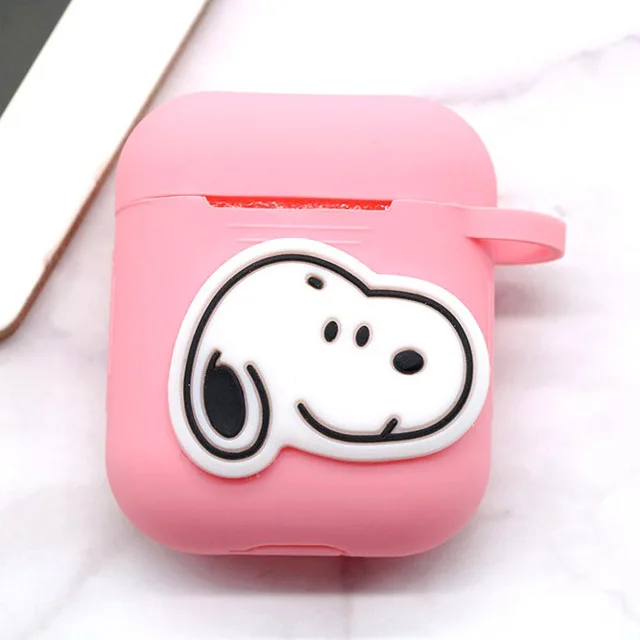 pink snoo Мультяшный беспроводной Bluetooth чехол для наушников для Apple AirPods 2 Силиконовый зарядный чехол для наушников Защитный чехол для AirPods - Цвет: pink snoo