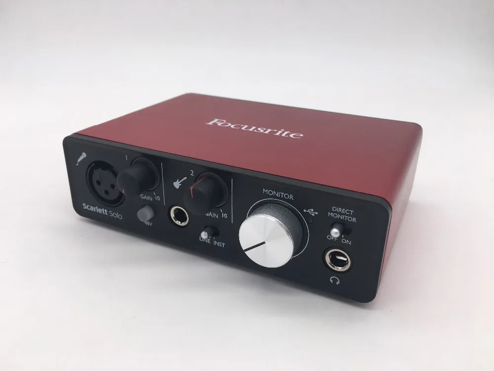 Модернизированный Focusrite Scarlett Solo(2nd gen) 2 входа 2 Выход USB аудио интерфейс звуковая карта для записи микрофона гитары