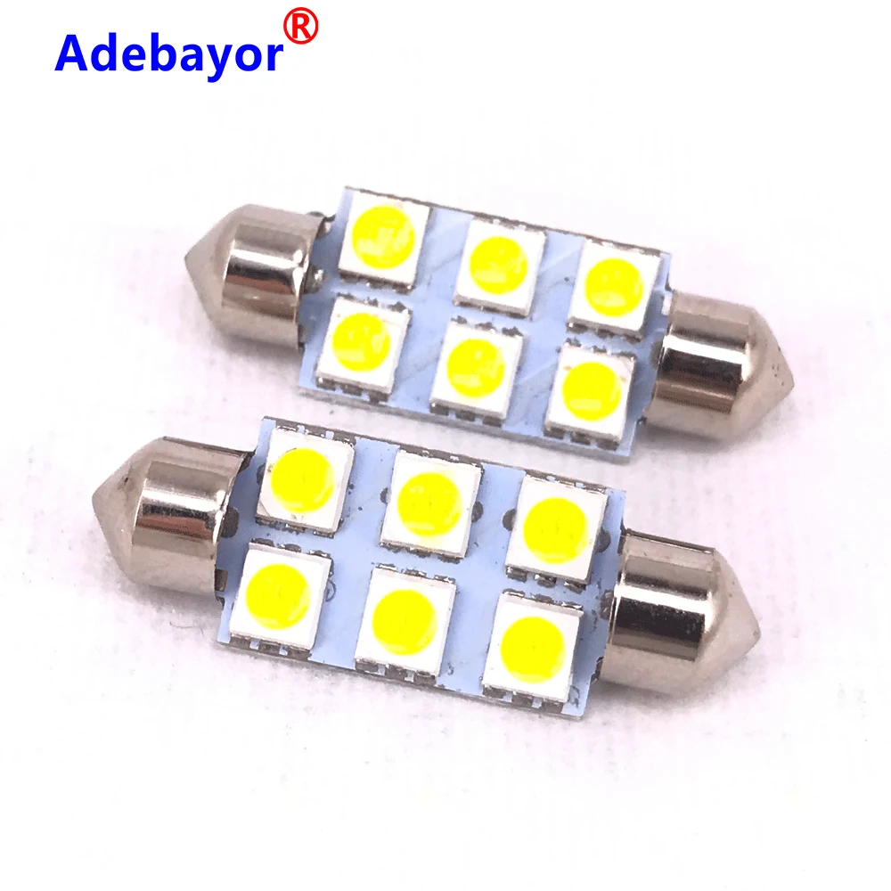 1X 39 мм 5050 6 SMD СВЕТОДИОДНАЯ Автомобильная купольная гирлянда интерьерсветильник