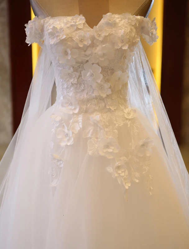 Hot Fashion flower Wedding Dress long gown Grand Yarn Princess Veil elegance and beautiful white | Свадьбы и торжества