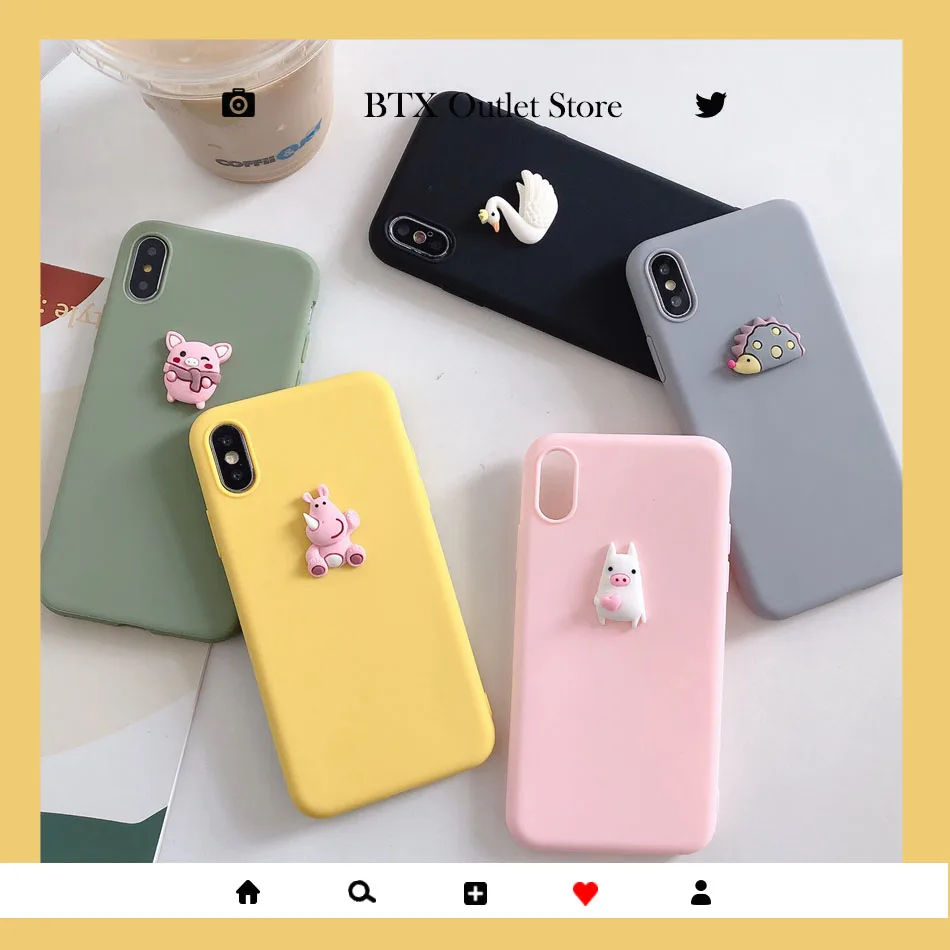 Для Redmi 8a 6a 4a 7A 4x5 Plus чехол милый мультяшный Лебедь носорог Ежик свинья DIY для