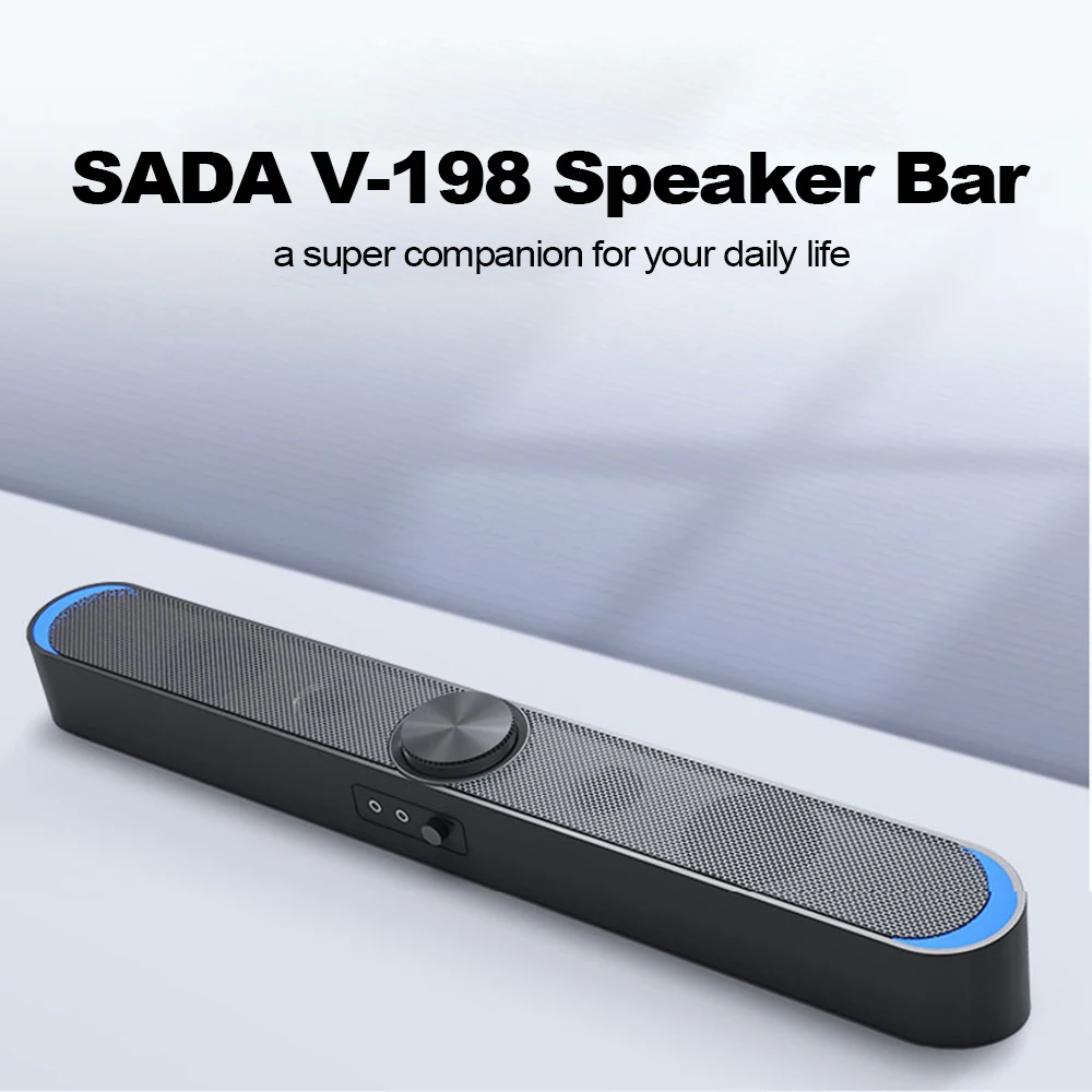 USB звуковая панель SADA 3 5 мм со светодиодной подсветкой|Портативные колонки| |