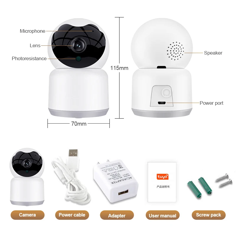 

INQMEGA 3MPTuya WiFi IP Camera1080P Smart Life Baby Monitor 2MP HD Security CCTV Surveillance Night Vision Video Camera