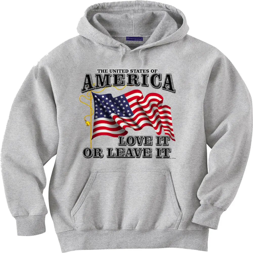 США любят его или оставить толстовка с капюшоном Толстовка американский флаг