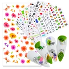 1 лист, 3D наклейки для ногтей, Бабочка, цветочный узор, наклейки в виде букв наклейки s для маникюра, самодельные наклейки s для ногтей