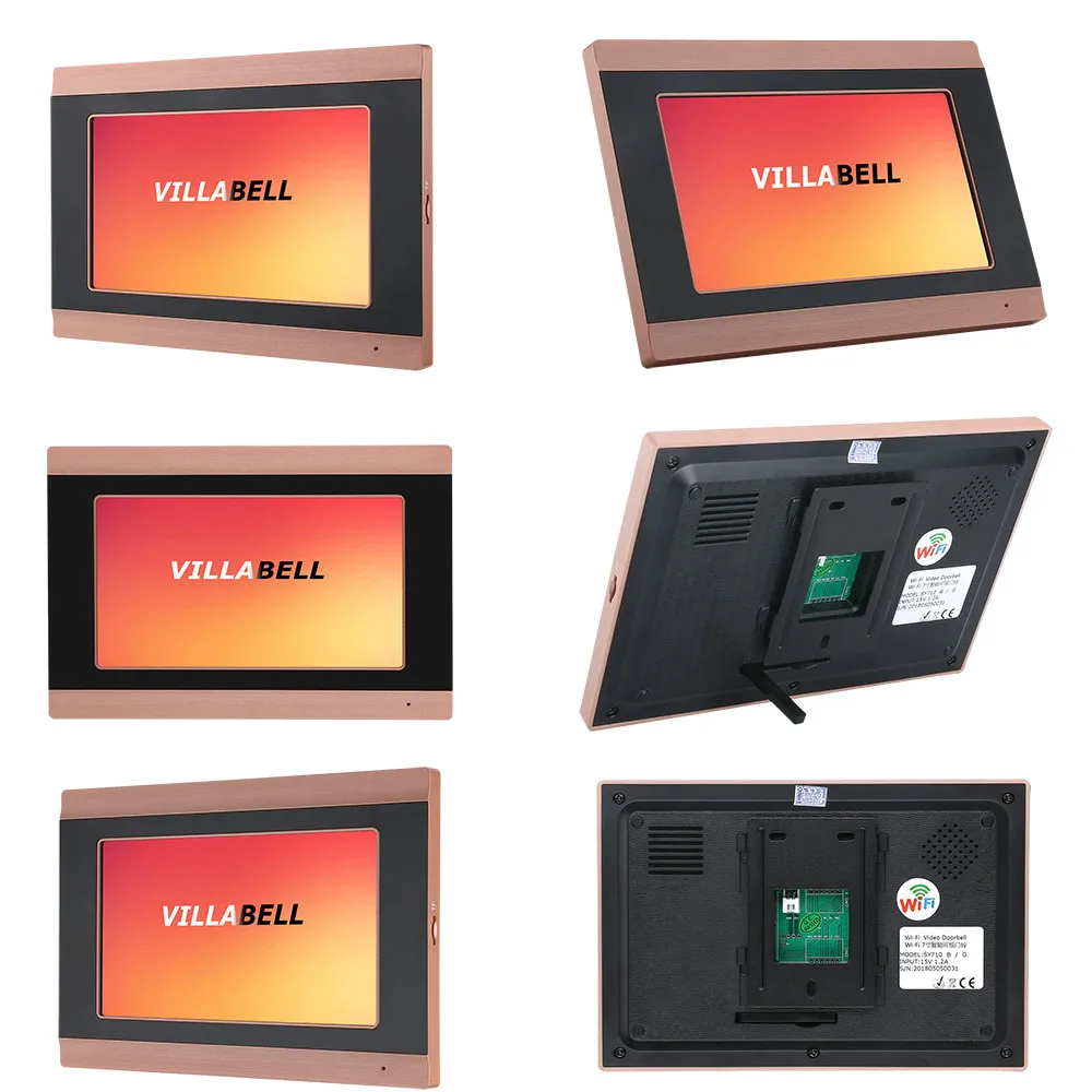 Видеодомофон 7 дюймовые часы с записью времени беспроводной Wi-Fi RFID домофон