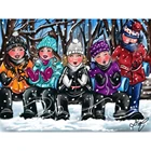 5D алмазная живопись сделай сам, снеговик, дети, полная вышивка, квадратныйкруглый узор, наборы для вышивки крестиком, мозаичные наклейки на стену