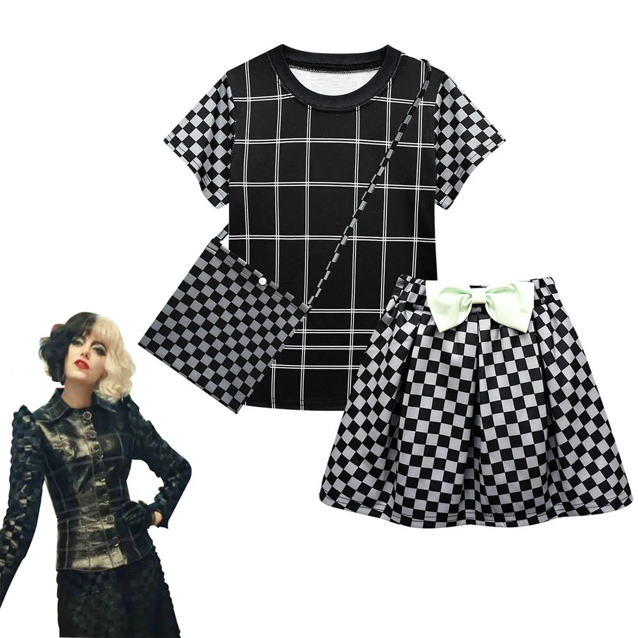 

3 шт., футболка и юбка для девочек, с коротким рукавом