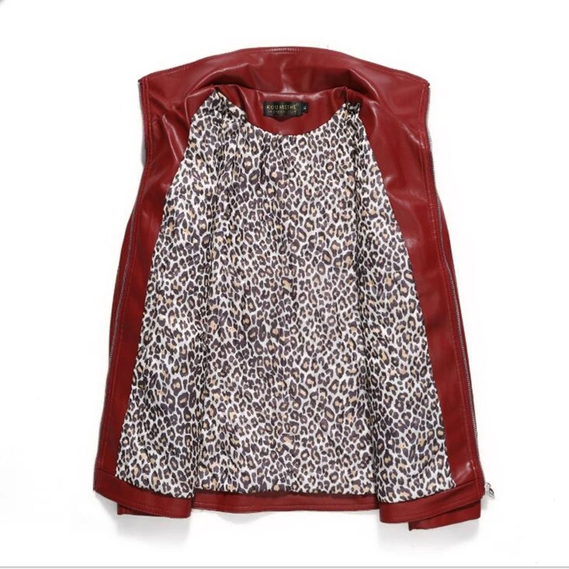 

Plus Size Jackets For Women 4XL 5XL 6XL Spring Fall Simple Black Red Zip Up PU Leather Jacket and Coat Oversized Female Outfits