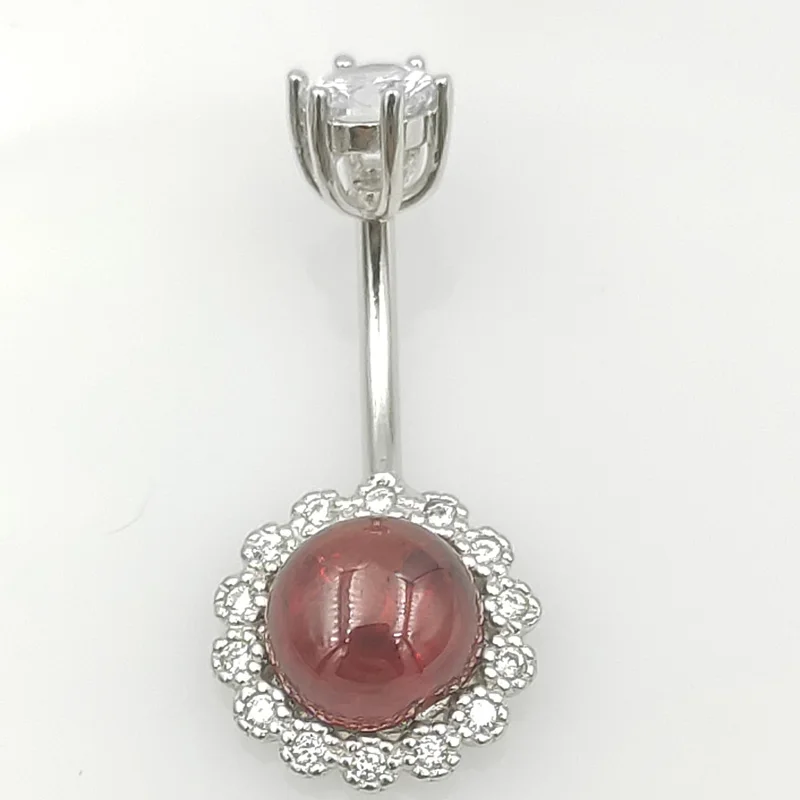 Женское кольцо для живота ювелирное изделие пирсинга пупка из граната