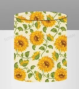 

Newborn Baby Shower Round Background Woodland Animals Birthday Party Decoration Banner Sunflower Bear Circle Backdrops Covers