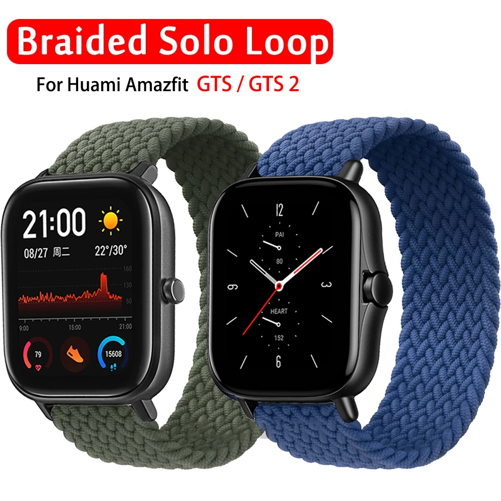

Ремешок тканевый для смарт-часов Xiaomi Amazfit Bip S/Bip U Lite 20 мм, нейлоновый эластичный браслет для Amazfit GTS/GTS2 Mini