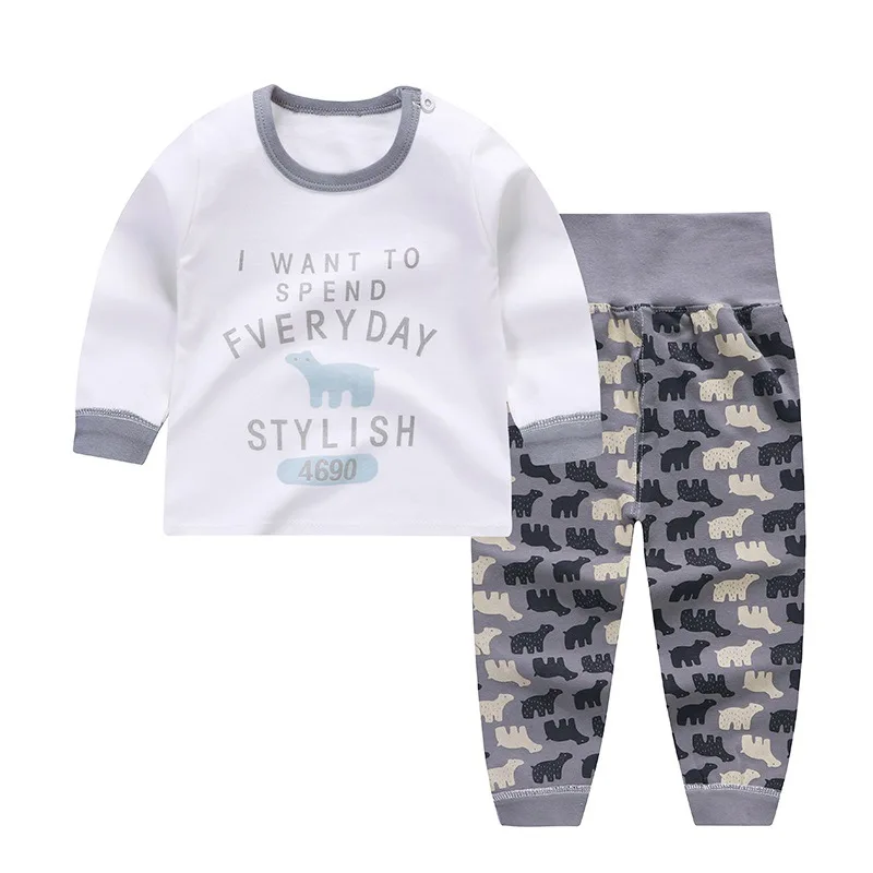 Комплект детского нижнего белья на весну и осень теплая Домашняя одежда из