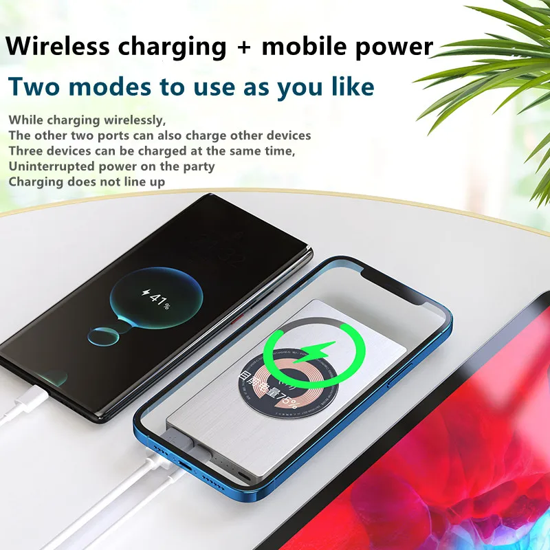 10000mah mobile power bank portable phone fast charger aluminum shell charging external battery pack for iphone 12 13pro max free global shipping