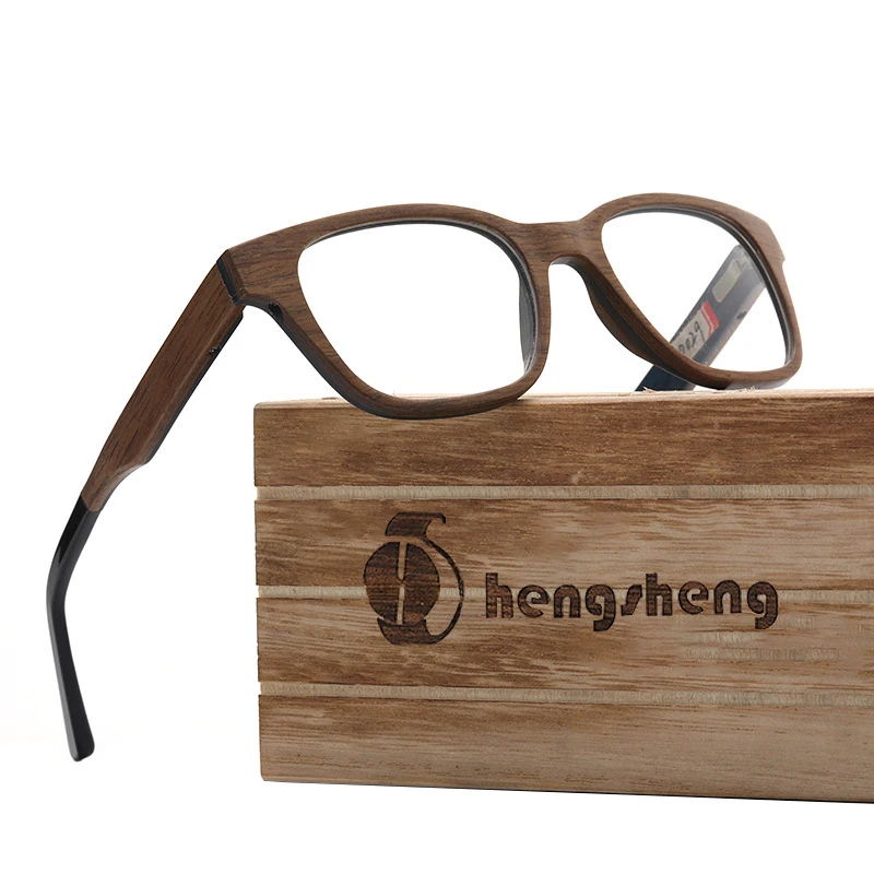 

HDCRAFTER Ultralight Real Wooden Glasses Frame Men Square Eyewear Male Myopia Optical Prescription Eyeglasses Frames Clear Lens