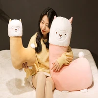 l shaped fuzzy alpaca elegant alpaca plush toy cute plush animal alpaca pillow toy for childrens birthday gift home decoration