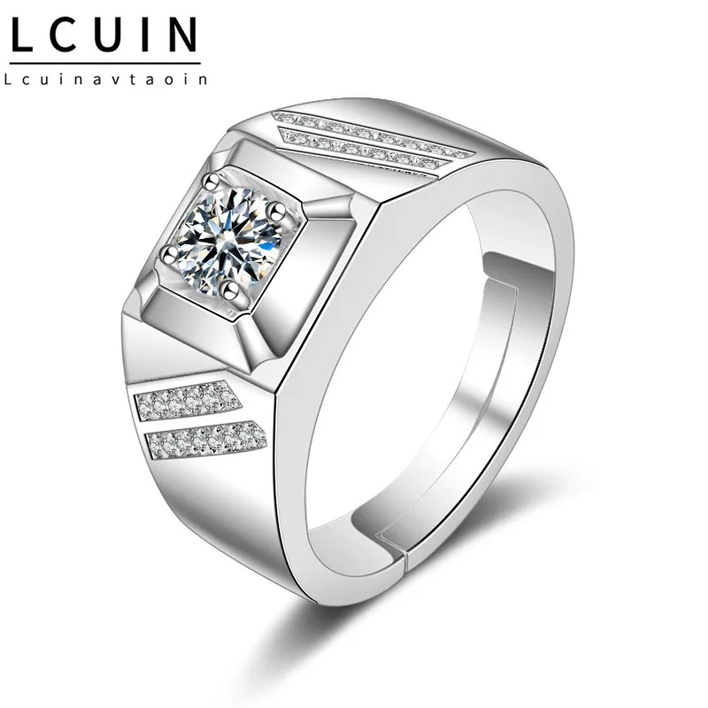 

New Silver Jewelry Wedding Engagement Ring Men Opening Cubic Zircon Wedding Silver Rings Jewelry Wholesale Anillo Anel Anneau